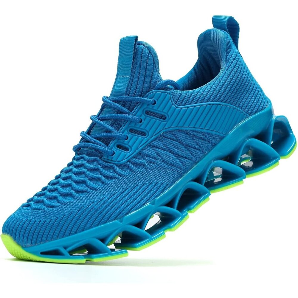 Women's Sky Blue Slip on Walking Running Shoes Blade Tennis Casual Sneakers